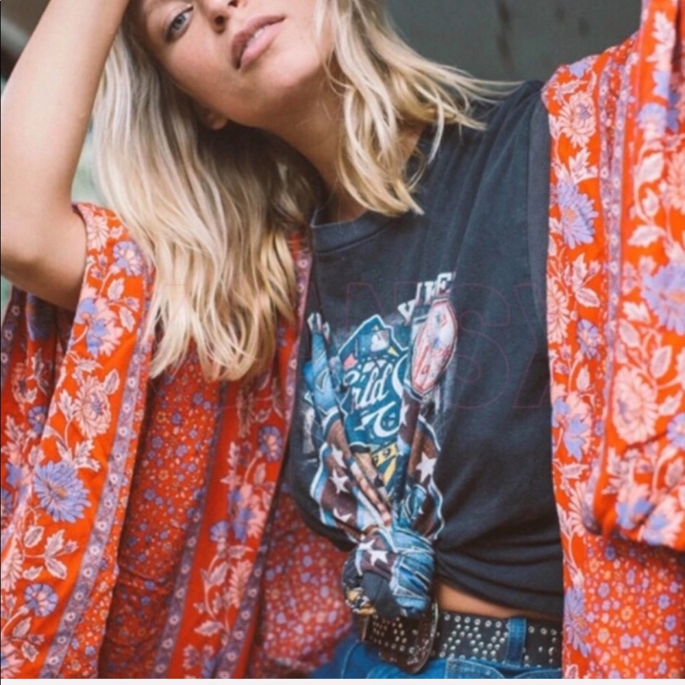 Bohemian Red Kimono Duster - Picture 4 of 7